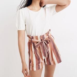 Madewell Paperbag Shorts in Rainbow Stripe